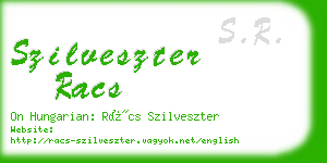 szilveszter racs business card